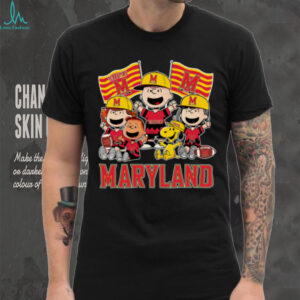 Maryland Terrapins Shop Snoopy Charlie Brown And Friends Terrapins Flags T Shirt