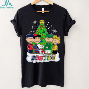 Merry Christmas Peanuts Characters X Boston Sports Teams T Shirt