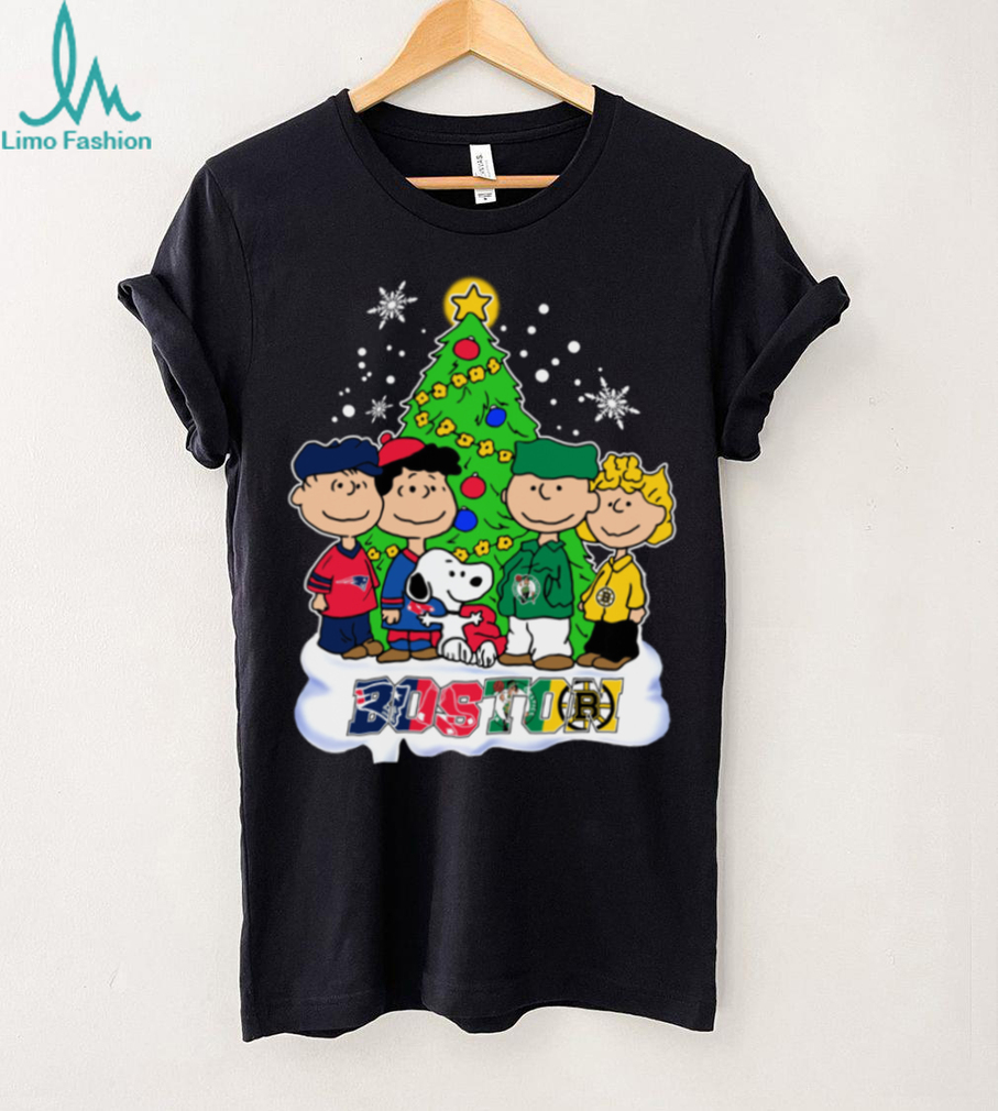 Merry Christmas Peanuts Characters X Boston Sports Teams T Shirt Merry Christmas Peanuts Characters X Boston Sports Teams T Shirt