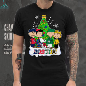 Merry Christmas Peanuts Characters X Boston Sports Teams T Shirt