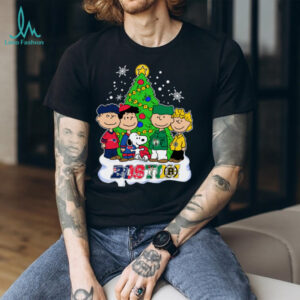 Merry Christmas Peanuts Characters X Boston Sports Teams T Shirt