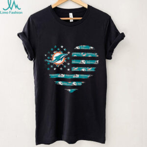 Miami Dolphins Distressed Flag Heart T Shirt