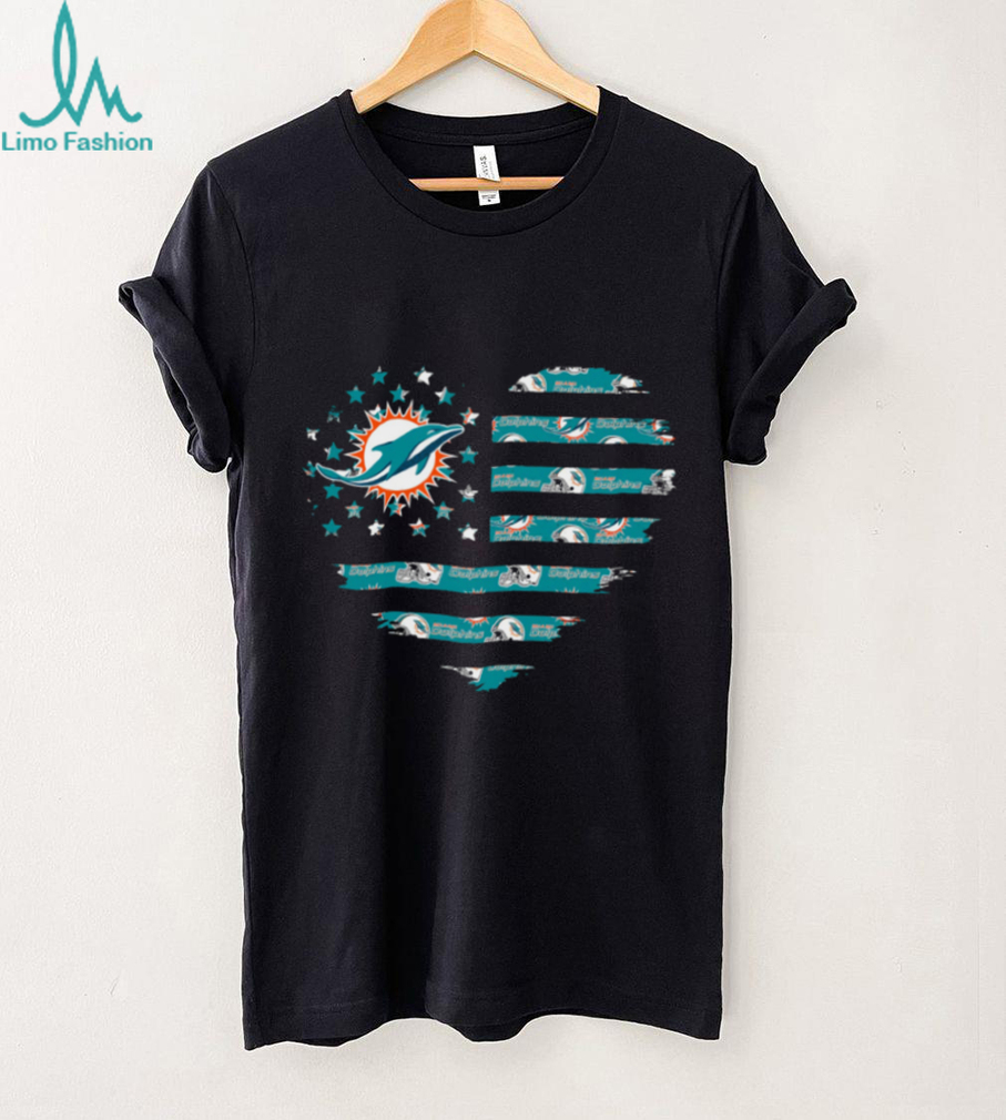 Miami Dolphins Distressed Flag Heart T Shirt Miami Dolphins Distressed Flag Heart T Shirt