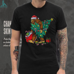 Most Wonderful Christmas Co Bigfoot Christmas Tree Lights Xmas Boys Men Sasquax T Shirt