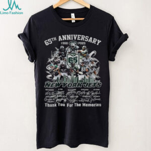 New York Jets 65th Anniversary 1960 2025 Take Flight thank you for the memories signatures shirt