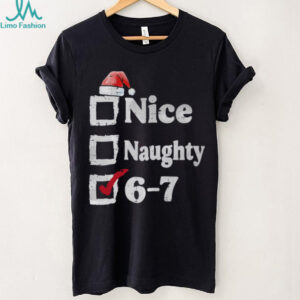 Nice Naughty 6 7 Meme 67 Christmas Six Seven Xmas Boys Kids T Shirt