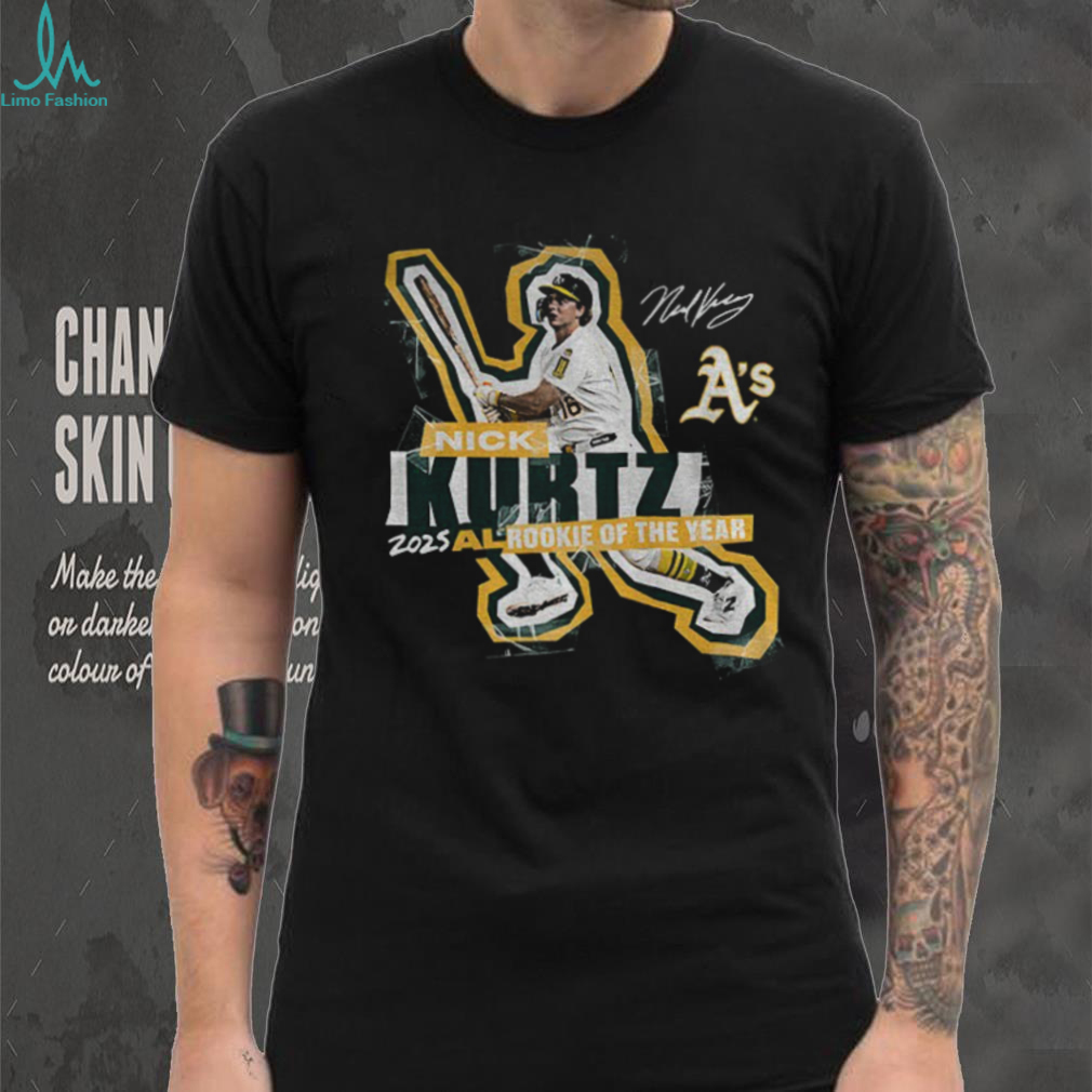 Nick Kurtz Oakland Athletics 2025 American League Rookie of the Year signature shirt Nick Kurtz Oakland Athletics 2025 American League Rookie of the Year signature shirt