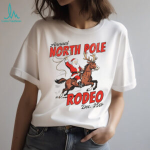 North Pole Rodeo Cowboy Santa Western Roping Christmas shirt