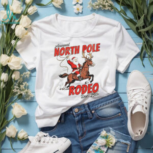 North Pole Rodeo Cowboy Santa Western Roping Christmas shirt