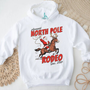 North Pole Rodeo Cowboy Santa Western Roping Christmas shirt