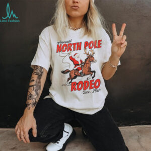 North Pole Rodeo Cowboy Santa Western Roping Christmas shirt