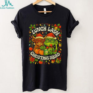 Grinch and Cow Lunch Lady Christmas Shirt