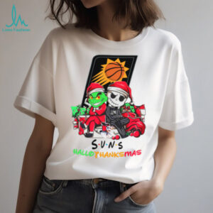 Official Baby Grinch And Jack Skellington Phoenix Suns Logo Hallothanksmas 2024 T Shirt