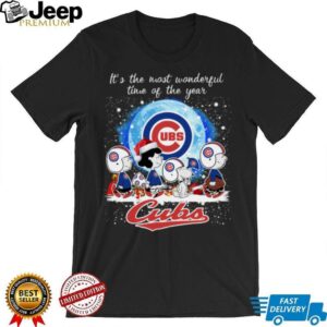 Official It’s The Most Wonderful Time Of The Years Peanuts Characters Chicago Cubs Merry Christmas Shirt