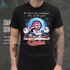 Official It’s The Most Wonderful Time Of The Years Peanuts Characters Chicago Cubs Merry Christmas Shirt