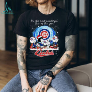 Official It’s The Most Wonderful Time Of The Years Peanuts Characters Chicago Cubs Merry Christmas Shirt
