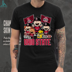 Ohio State Buckeyes Shop Snoopy Charlie Brown And Friends Buckeyes Flags T Shirt