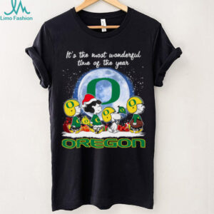 Oregon Ducks Shop It’s The Most Wonderful Time Of The Years Peanuts Characters Ducks Merry Christmas T Shirt