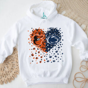 Orioles and Nittany Lions Split Heart T Shirt