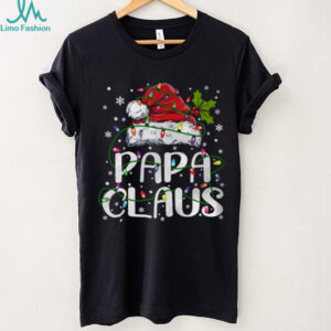 Papa Claus Christmas Lights Pajama Family Matching T Shirt
