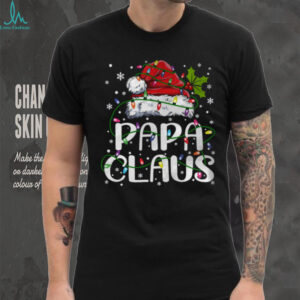 Papa Claus Christmas Lights Pajama Family Matching T Shirt