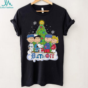 Peanuts Characters X Detroit Sports Teams Merry Christmas T Shirt