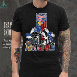 Peanuts Snoopy And Friend Abbey Road Skyline Indianapolis Sports Team T Shirts