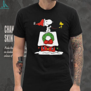 Peanuts Snoopy & Woodstock House Sleigh Men's Short Sleeve Graphic T Shirt