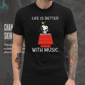 Peanuts Snoopy and Woodstock Music Lover's T Shirt