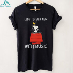 Peanuts Snoopy and Woodstock Music Lover's T Shirt