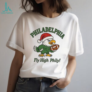 Philadelphia Eagles football mascot Santa hat Fly High Phily NFL Football shirt