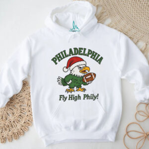 Philadelphia Eagles football mascot Santa hat Fly High Phily NFL Football shirt