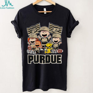 Purdue Boilermakers Shop Snoopy Charlie Brown And Friends Boilermakers Flags T Shirt