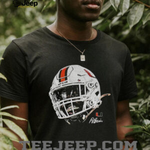 Rueben Bain Jr. helmet face Miami Hurricanes NFL Football signature shirt