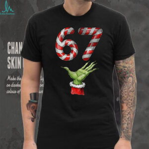 Santa Six Seven 67 Meme Christmas 67 Candy Cane Kids Boys T Shirt
