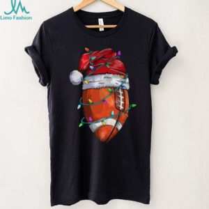 Santa Sports Design For Men Boys Christmas Football Player T Shirt