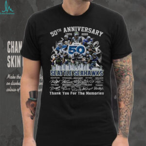 Seattle Seahawks 50th Anniversary 1976 2026 thank you for the memories signatures shirt