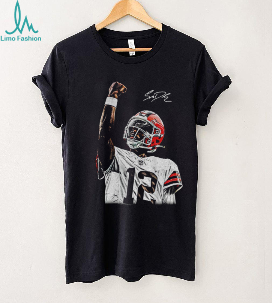 Shedeur Sanders fighting Cleveland Browns NFL Football signature vintage t shirt Shedeur Sanders fighting Cleveland Browns NFL Football signature vintage t shirt