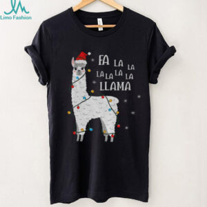 Sheep Santa hat Deck the Halls Fa la la la la la Llama Merry Christmas shirt