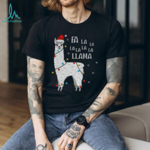 Sheep Santa hat Deck the Halls Fa la la la la la Llama Merry Christmas shirt