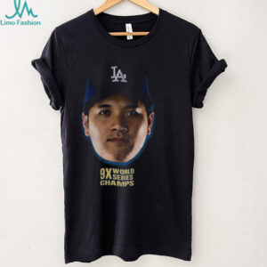 Shohei Ohtani big face Los Angeles Dodgers MLB Baseball 9X World Series Champs 2025 shirt