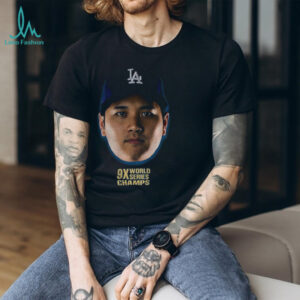 Shohei Ohtani big face Los Angeles Dodgers MLB Baseball 9X World Series Champs 2025 shirt