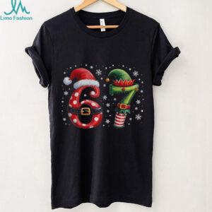 Six Seven Santa hat Elf 6 7 meme Merry Christmas 2025 shirt