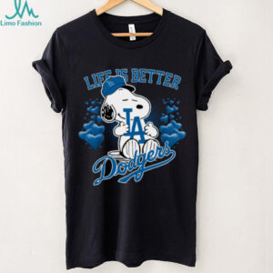 Snoopy Peanuts Life Is Better With Los Angeles Dodgers 2025 T Shirt