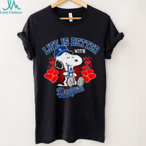 Snoopy Peanuts Los Angeles Dodgers Shirt Life Is Better With Baseball Tee