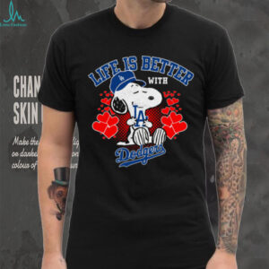 Snoopy Peanuts Los Angeles Dodgers Shirt Life Is Better With Baseball Tee