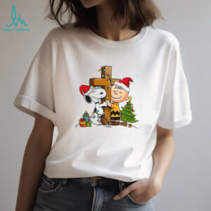 Snoopy and Charlie Brown Christmas Begins with Christ T Shirt