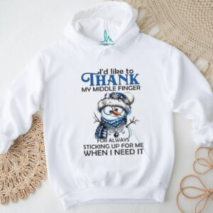 Snowman I’d like to thank my middle finger for always sticking up for me when I need it Christmas shirt