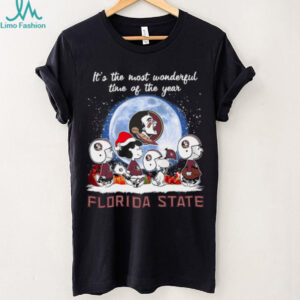 State Seminoles Shop It’s The Most Wonderful Time Of The Years Peanuts Characters Seminoles Merry Christmas T Shirt
