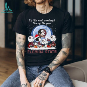 State Seminoles Shop It’s The Most Wonderful Time Of The Years Peanuts Characters Seminoles Merry Christmas T Shirt